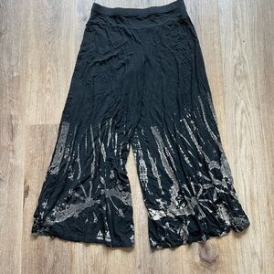 Black and grey Wide-Leg Pants